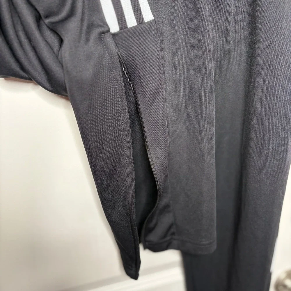Adidas Mens Tiro Track Pants Black Primegreen 3-Stripe Athletic Joggers 2XL EUC